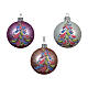Colored Christmas tree glass bauble matte 80 mm s2