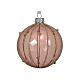 Clear enamelled glass Christmas ball with glittery vertical lines, 3 in s1