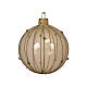 Clear enamelled glass Christmas ball with glittery vertical lines, 3 in s4