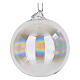 Pallina in vetro 80 mm bianco iridescente s1