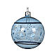 Christmas ball with silver branch pattern, blue clear glass, 3 in s3