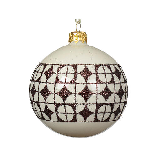 Boule Noël en verre bord moderne 80 mm deux coloris 1