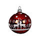 Glass Christmas ball, glossy enamel, deer on the snow, 3 in s1