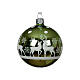 Glass Christmas ball, glossy enamel, deer on the snow, 3 in s4