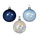 Clear glass Christmas ball, three colours, 3 in s2