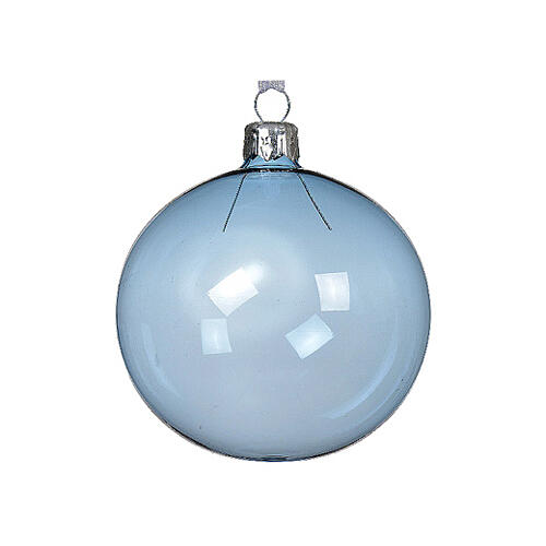 Boule Noël verre transparent 80 mm trois coloris 3
