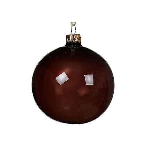 Boule sapin Noël verre soufflé 80 mm transparent coloris assortis 1