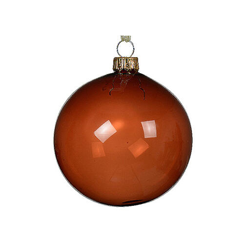 Boule sapin Noël verre soufflé 80 mm transparent coloris assortis 4