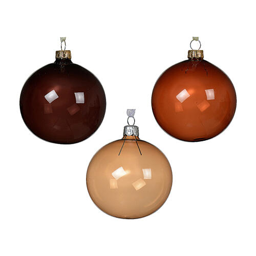 Blown glass Christmas bauble 80 mm transparent assorted colors 2