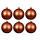Set 6 palline arancione opaco 60 mm vetro s1