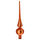 Christmas tree topper of orange blown glass, h 10 in, 2.5 in diameter s1