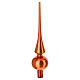 Christmas tree topper of orange blown glass, h 10 in, 2.5 in diameter s2