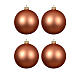 Weihnachtskugeln, 4-teiliges Set, mattes Glas, kürbisorange, 100 mm s1