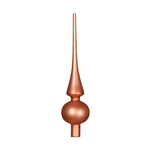 Puntale h 26 cm albero vetro soffiato arancio diametro 6 cm 1