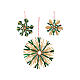 Assorted star-shaped straw tree decorations, max 11 cm diameter, set of 9 s3