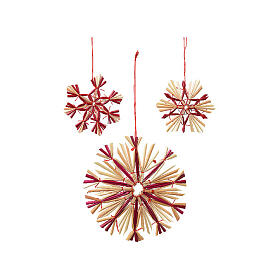 Tree decorations max diameter 11 cm assorted straw stars 9 pcs
