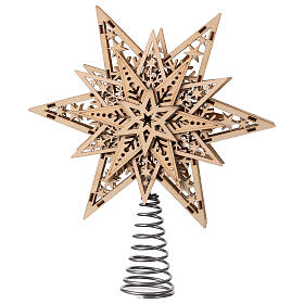 Puntale 25 cm stella albero Natale colori caldi