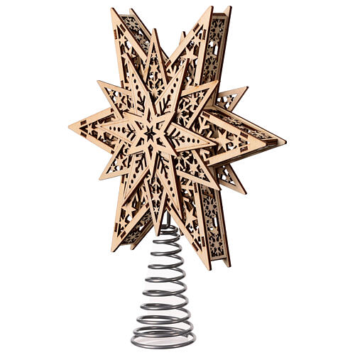 Puntale 25 cm stella albero Natale colori caldi 2