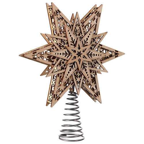 Puntale 25 cm stella albero Natale colori caldi 3