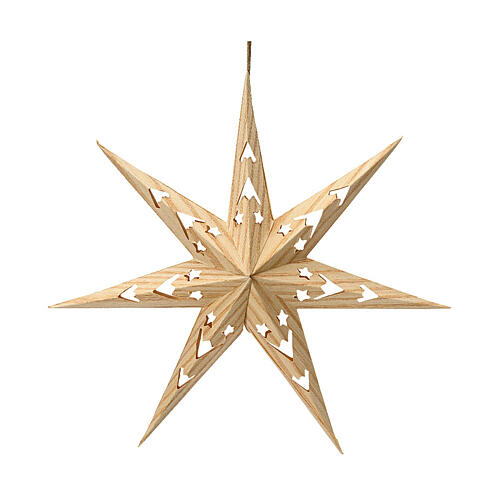 Wooden star-shaped ornament 8x2 in 1