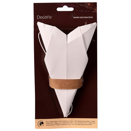 Faltstern aus weißem Papier, FSC-zertifiziert, 30 × 9 cm 2