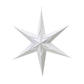 White ornament, paper star, 12x3.5 in