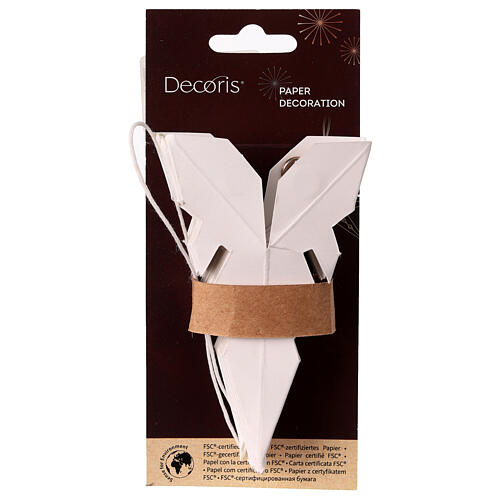 Faltstern aus weißem Papier, 20 × 5 cm 2