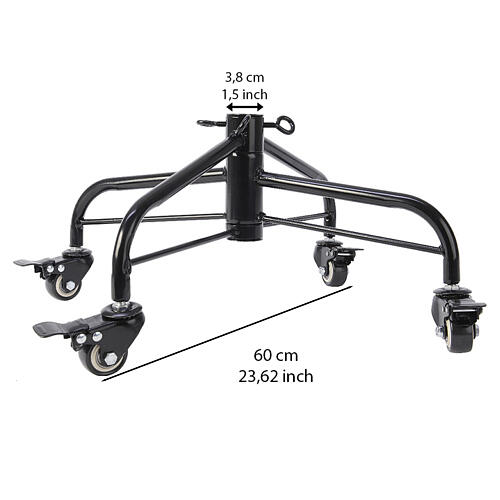 Metal tree base on wheels, 24 in 3