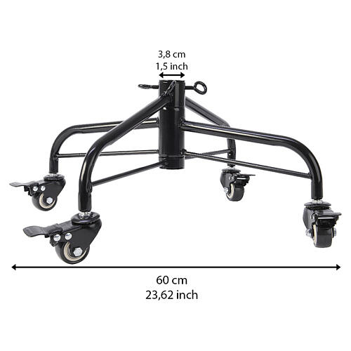 Podstawa choinki metalowa z kółkami, 60 cm 3