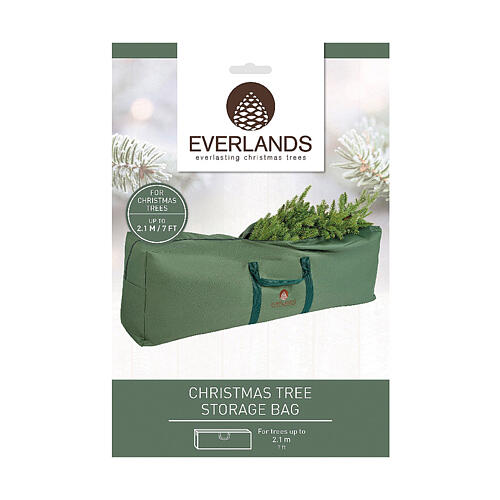 Aufbewahrungstasche für künstliche Weihnachtsbäume, Polyester grün, 120×25×45 cm – für Bäume bis 210 cm 3
