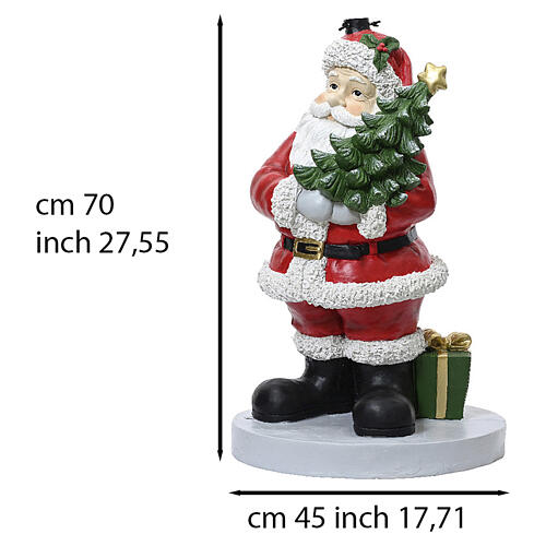 Weihnachtsbaumständer, dekorativ – 45 × 70 cm, mit Weihnachtsmann, für künstliche Bäume von 200–240 cm 2