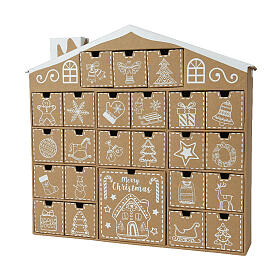 Advent calendar, cardboard house, 16x2x14 in