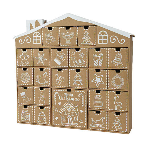 Advent calendar, cardboard house, 16x2x14 in 1