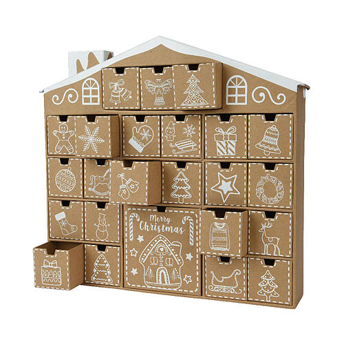 Advent calendar, cardboard house, 16x2x14 in 3