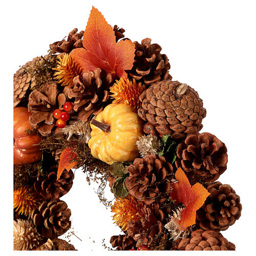 Adventskranz mit Blättern und Beeren – Ø 34 cm 2