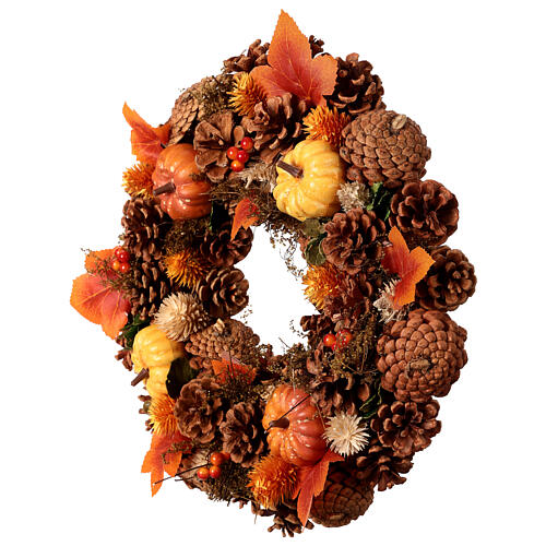 Fall wreath with leaves and berries, 14 in diameter 3