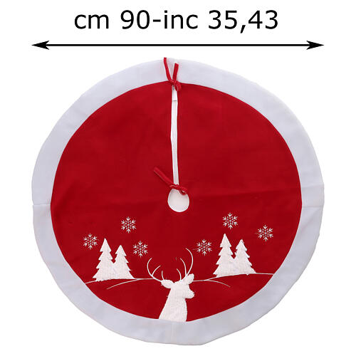 Abdeckung für Weihnachtsbaumständer, Schneeflocken und Rentier, 90 cm Durchmesser 3