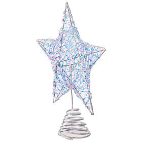 Puntale stella metallo bianco 20x20 cm