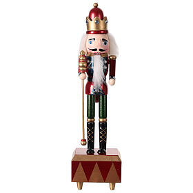 Wooden nutcracker music box, 12x4x4 in