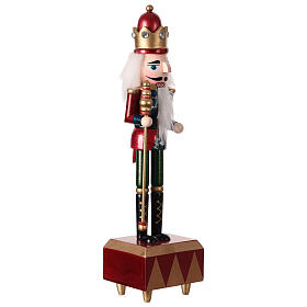 Wooden nutcracker music box, 12x4x4 in