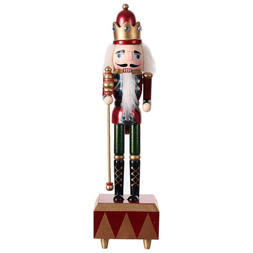 Wooden nutcracker music box, 12x4x4 in 1