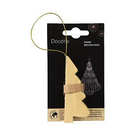 Christmas decoration, 100% FSC paper, mustard-coloured tree, 3 in