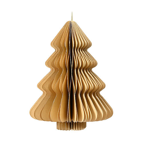 Christmas decoration, 100% FSC paper, mustard-coloured tree, 3 in 1