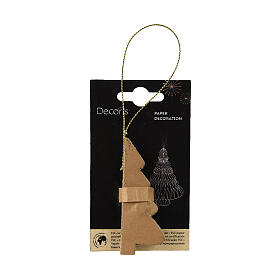 Decoraciones árbol de Navidad color arena 8 cm 100% FSC 