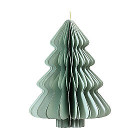 Christmas tree decoration of aquamarine 100% FSC paper, 3 in