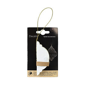 Esfera decoración árbol Navidad 100% FSC color blanco 8 cm