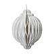 Boule décorative sapin Noël 100% FSC blanc 8 cm s1