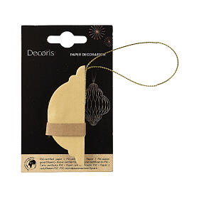 Decoración navideña esfera papel 100% FSC color arena 8 cm