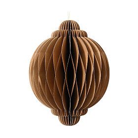 Hazelnut-coloured Christmas decoration, 3 in, 100% FSC paper, spherical shape