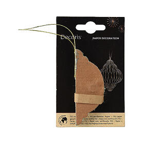 Hazelnut-coloured Christmas decoration, 3 in, 100% FSC paper, spherical shape